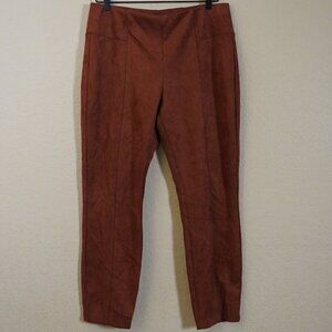 Hope & Harlow Faux Suede Burnt Rust Orange Trouser Pant Vegan Fall